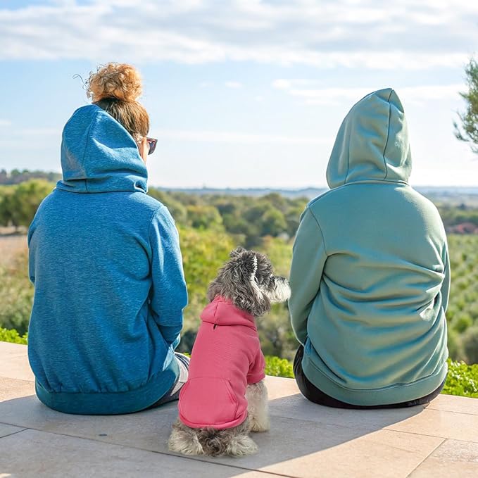 SCENEREAL Dog Hoodie Sweaters for Small Medium Large Size Dogs, Fleece Dog Sweatshirt with Hat and Pocket,Soft Cold Winter All Weather Dog Clothes for S to XL Sized Dogs, Pink L