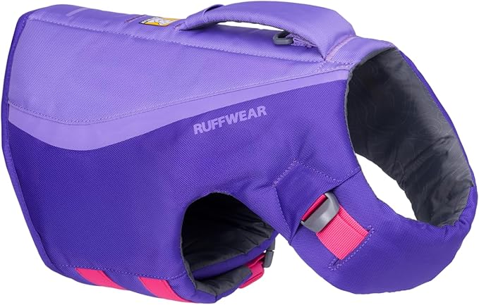 Ruffwear, Float Coat Dog Life Jacket, Premium Buoyancy Swim Vest with Lift Handle, Secure Fit & Reflective Trim, Adjustable Flotation for Swimming, Boating, & Outdoor Adventures, Purple Lily, XX-Small