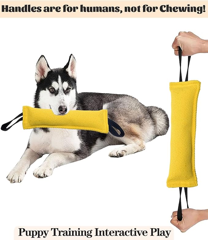 Clysrou Dog Tug Toy Tough Jute Bite Pillow Lasting Training Equipment Puppy to Large Dogs Interactive
