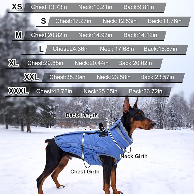 Dog Coat, Warm Dog Winter Coat for Medium Dogs, Waterproof Jacket with Harness Built in, Reflective Turtleneck Cold Weather Coats with Zipper,Pet Fleece Vest Snow Jacket, Black M