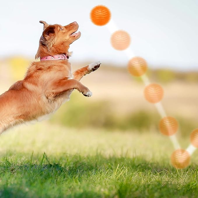 SHARLOVY Squeaky Balls for Pet Small Puppy, TPR Fetch Spike Balls for Dogs, Rubber 6 Pack Bright Colors Chew Teething Dog Toys