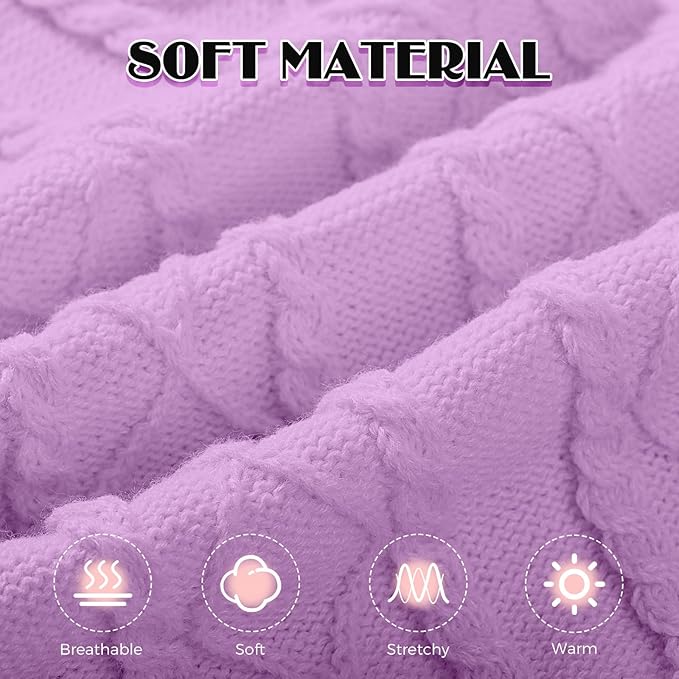 Dog Sweaters for Small Medium Large Dogs Girl, Soft Warm Turtleneck Pup Dogs Shirt, Double Knitting Collar for Outdoor Playing, Warm Dog Clothes (XS,Purple)
