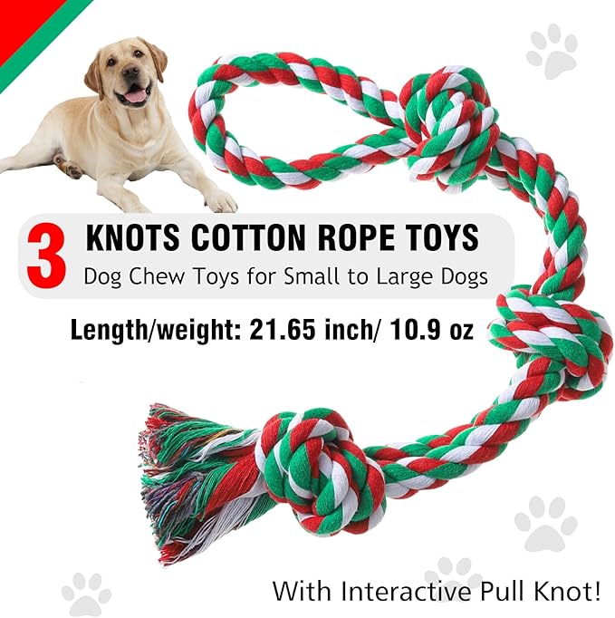 Dog Rope Toys, Indestructible Dog Toy, Dog Chew Toys for Aggressive Chewers, Tough Puppy Teething Chew Toys for Boredom, Dental Cleaning Tug of War Dog Toy, Great for Small to Large Breed