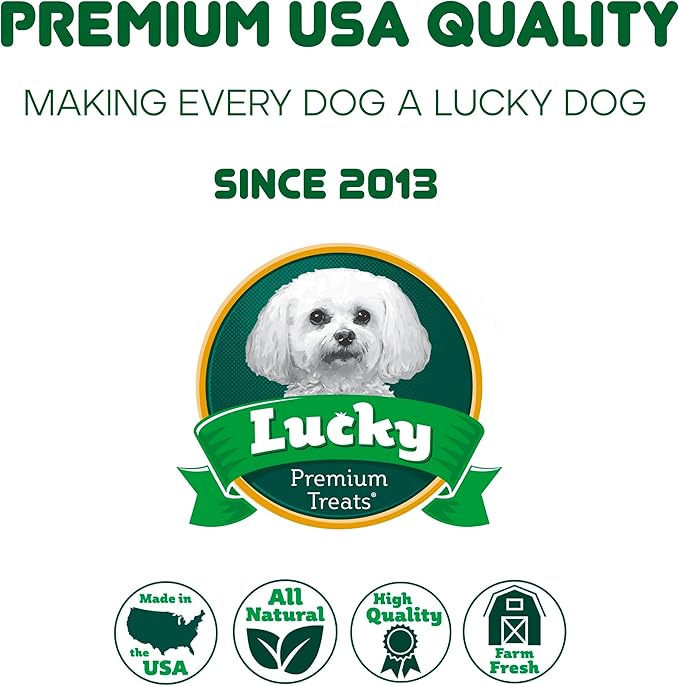 Lucky Premium Treats Chicken Wrapped Dog Treats – USA Made Raw Hide Sticks for Extra Large Size Dogs – Long Lasting, Preservative Free Dog Treats – 2 Chews