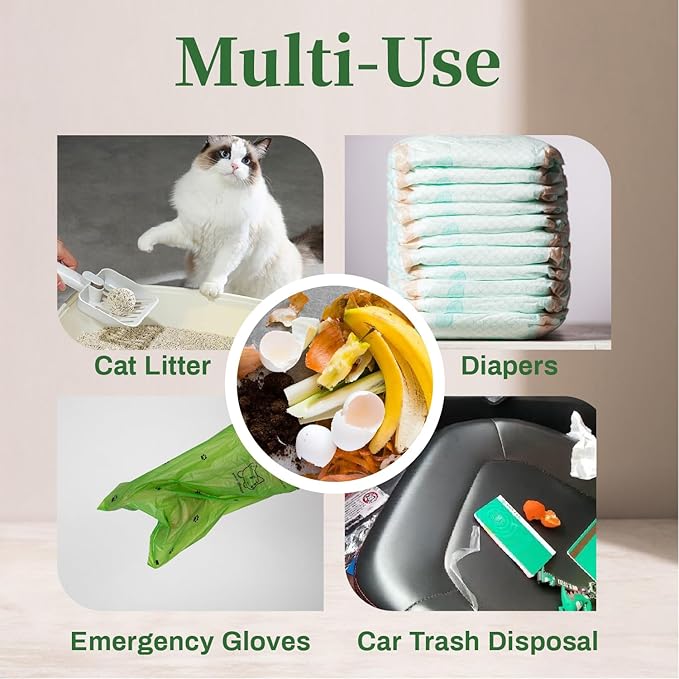 870 Counts Dog Poop Bags Rolls with Dispenser & Leash Clip, Scented Poop Bags for Dogs Waste, Extra Thick & Leak Proof for Poop Doggie Puppy Pet Waste, 9" x 13", Green