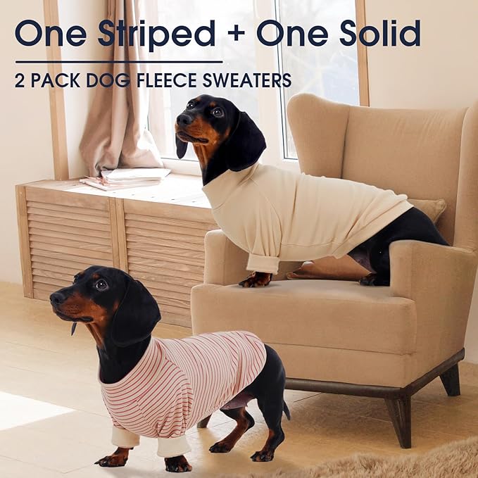 IECOii 2 Pack XXXL Dog Fleece Sweater for Extra Large Dogs, Warm Dog Turtleneck with Stretch for Doberman Sweater, Fall Winter Pullover Dogs Sweatshirt with Sleeve, Outdoor Sweaters for Walking, 3XL