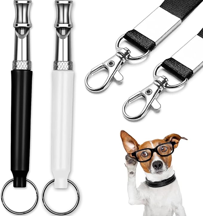 Dog Whistle to Stop Barking Neighbors Dog,2 Pcs Adjustable Ultrasonic Silent Dog Whistle