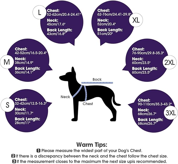 Warm Dog Jacket,3XL Dogs Reflective Adjustable Winter Coat with Turtleneck for Cold Weather,Waterproof Fleece Snowsuit Large Dogs,Pet Cold Weather Coats,Dog Winter Coat Windproof,Purple,3XL