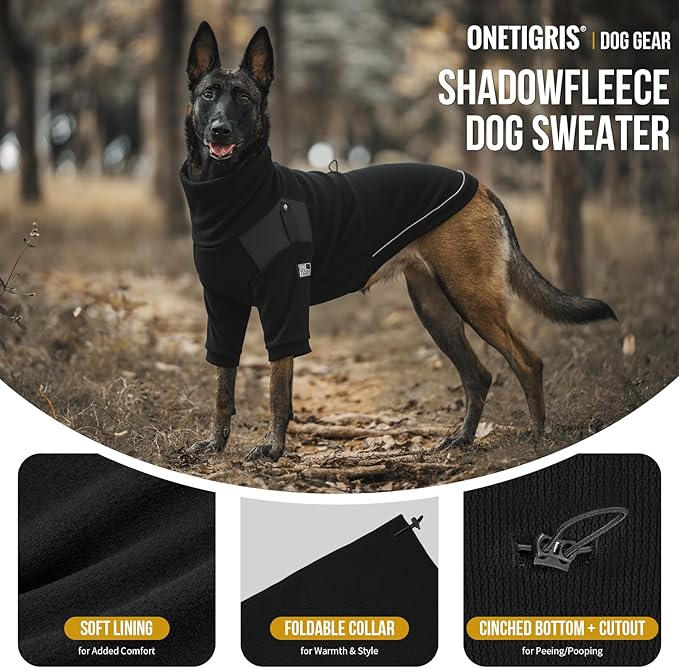 OneTigris Dog Sweater - Turtleneck Thick Dog Sweater for Small Medium Dogs, Warm Clothes for Cold Weather, Soft Lightweight and Stretchy Winter Coat for Christmas Thanksgiving