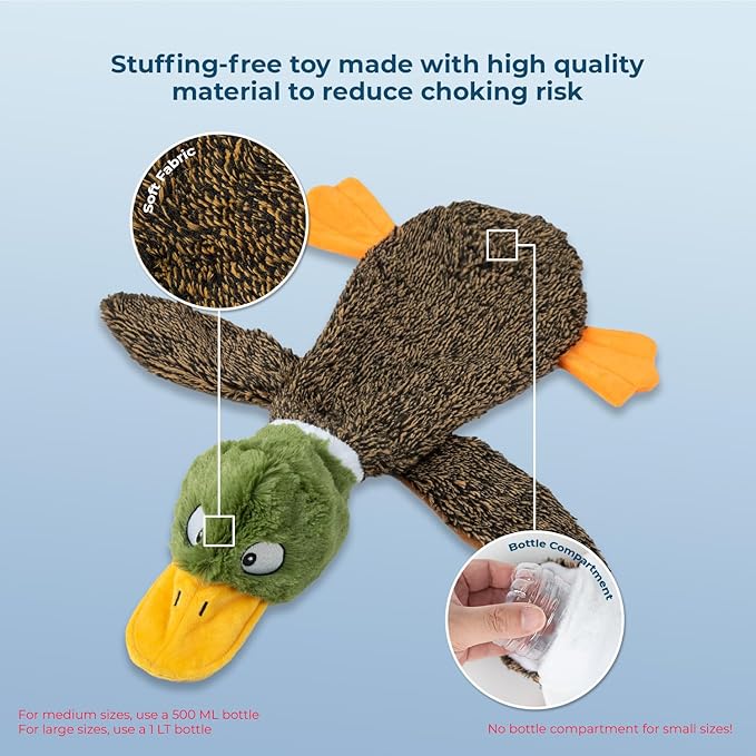 Best Pet Supplies Squeaky Dog Toys with Soft Durable Fabric for Small, Medium and Large Pets Interactive Toy for Indoor Play, Supports Active Biting and Play - 1Wild Duck, Pig, Small