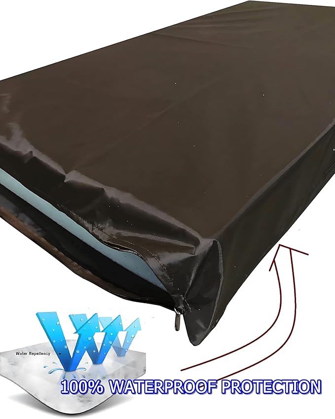 Dogbed4less XL Orthopedic Cool Foam Dog Bed, Durable Washable Black Canvas Cover, Waterproof Liner, and Extra Brown Microsuede Antislip Case, 47"X29"X4", Fits 48X30 Crate.