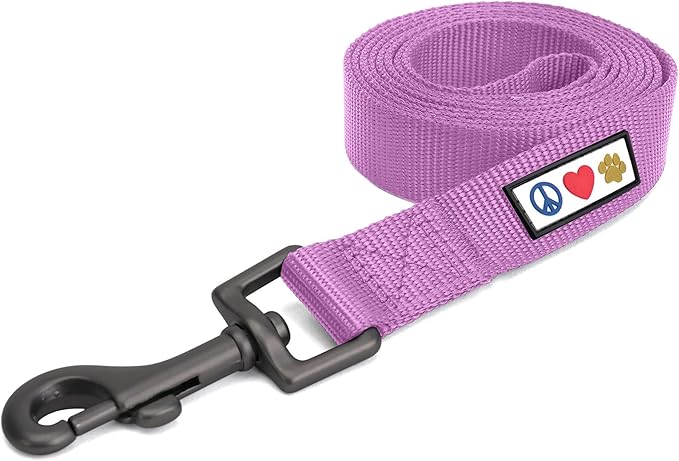 Pawtitas 6 FT Solid Color Orchid Dog Leash - Comfortable Handle, Extra Small/Small, 6 ft