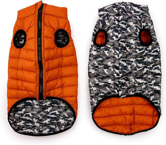 Winchester Pet Premium Reversible Dog Puffer Vest, Black, Medium