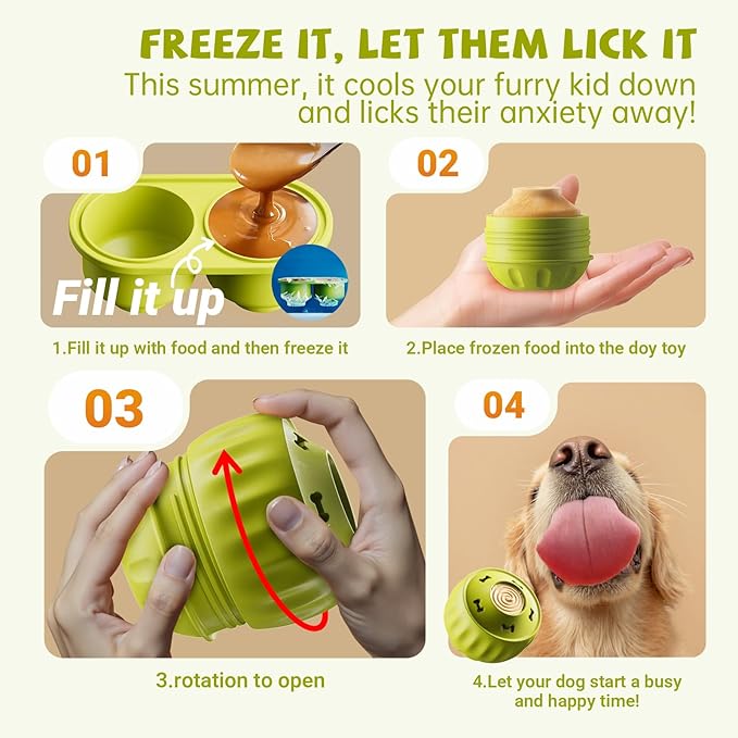 Frozen Dog Treat Toy to Keep Them Busy, Cognitive Dog Enrichment Toys for Brain Stimulation, Long Lasting Interactive Toys to Reduce Boredom & Anxiety Relief,Gift for Puppy Medium