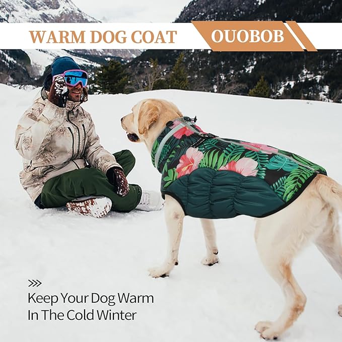 Dog Coats for Large Dogs,XL Dog Coat,Warm Fleece Winter Coat with D-Ring,Back Zipper Pet Jacket for Large Dogs,Waterproof Pet Snow Jacket Clothes Snowsuit Beagle Corgi Border Collie,XL
