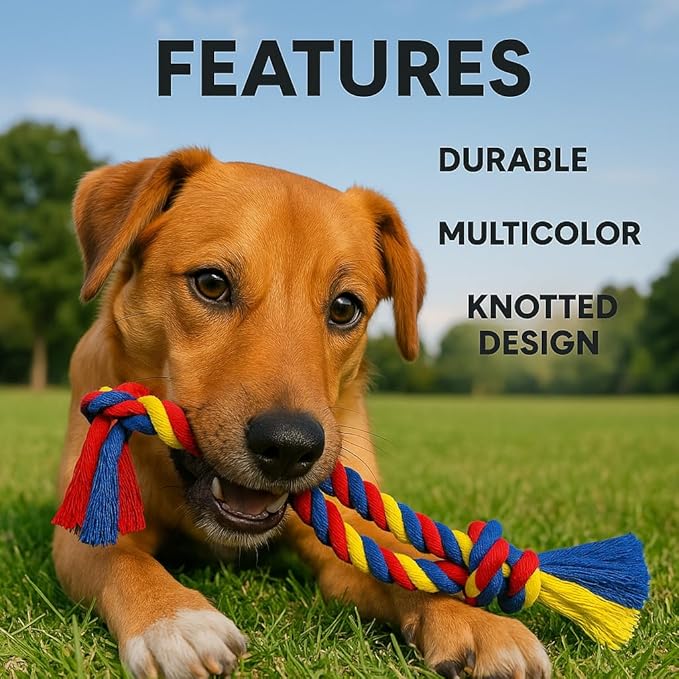 Dog Rope Toys Heavy Chew Toys for Medium & Large Breed Dogs – Durable Rope Toy Set for Teething, Chewing, and Interactive Play(Set of 7 Toys)