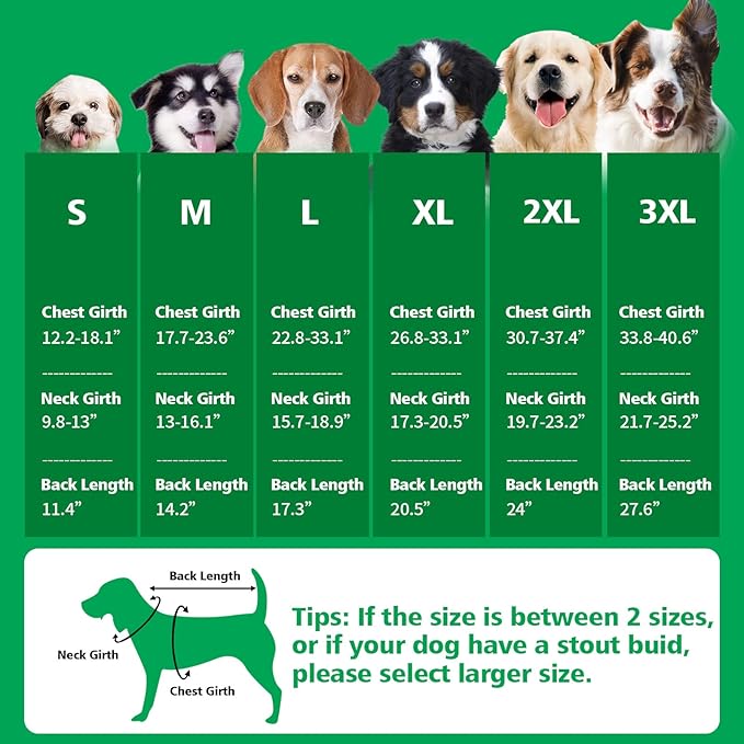Fragralley Dog Coat Large, Waterproof Dog Jacket with Warm Fleece Lining, Adjustable Reflective Dogs Winter Coat, Turtleneck Pet Coats for Cold Weather (Green L)