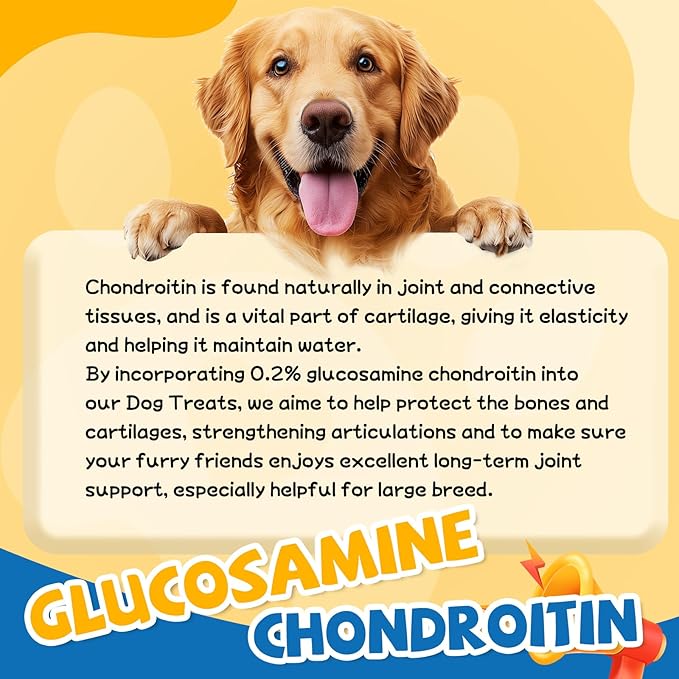 gazeupon Dog Treats Chicken Jerky Rings, Natural Chicken Breast, Healthy Training Rewards for Dogs w/Glucosamine Chondroitin