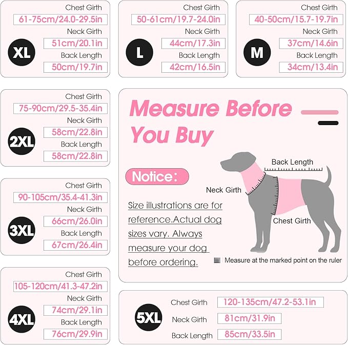 Extra Large Dog Coat, Warm Dog Winter Jacket, Waterproof Dogs Snowsuit with Foldable High Collar, Reflective Strips, Adjustable Hook & Loop Closure - Ideal for Cold Weather - Pink 5XL