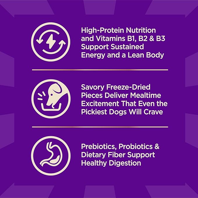 Wellness CORE+ Dry Dog Food with Freeze Dried Pieces, Grain Free, High Protein, Natural, Original Turkey & Chicken Recipe, (10-Pound Bag)