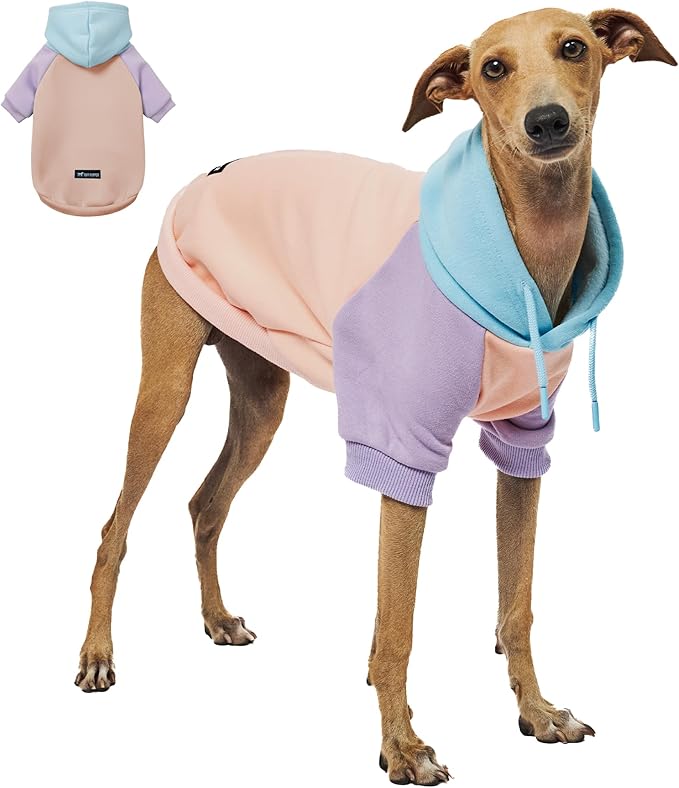 Tuff Pupper Dog Hoodie | Premium Quality 100% Organic Cotton | Ultra Soft Interior for Superior Comfort | Elastic Cuffs & Drawstring for Warmth | Stretch Fit Suitable for All Breeds (Pastel, XXS)