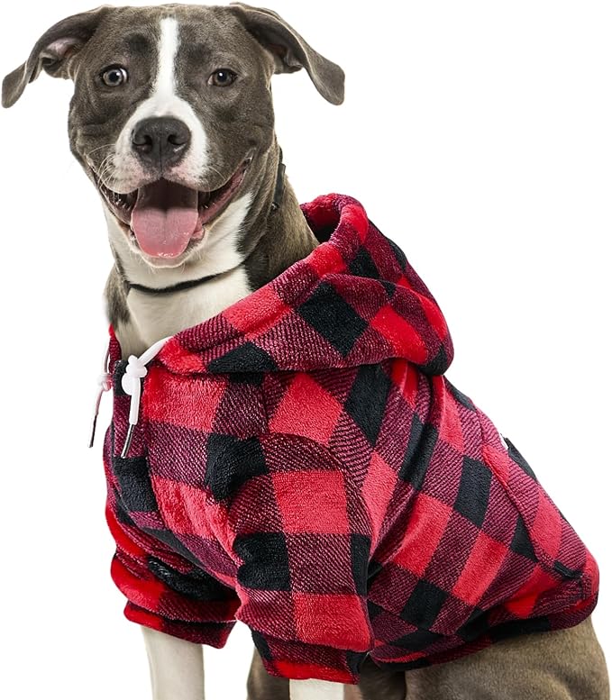 SlowTon Dog Hoodie Tie Dye - Warm Dog Sweater Hoodies with Pocket, Fall Winter Dogs Coat Jacket Pet Outfit Puppy Hooded Sweatshirt Clothes for Small Medium Large Dogs Boy Girl (Red, 4XL)