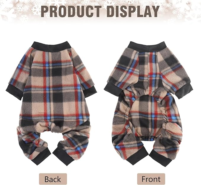 SCENEREAL Fall Dog Pajamas for Large Dogs - Soft & Warm Thanksgiving Dogs Sweater, Small to Large Sizes, Puppy Onesie Outfits for Doggie Winter & Christmas