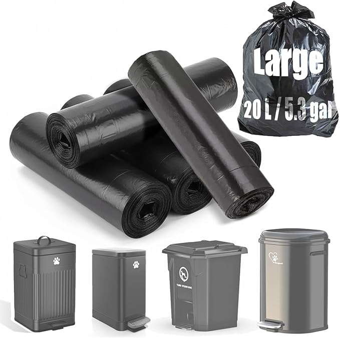 Dog Poop Bags, 20L / 5.3 Gal Replacement Dog Poop Bag - 75 PCS Leak-Proof & Tear-Resistant Bags for Most Pet Waste Trash Cans