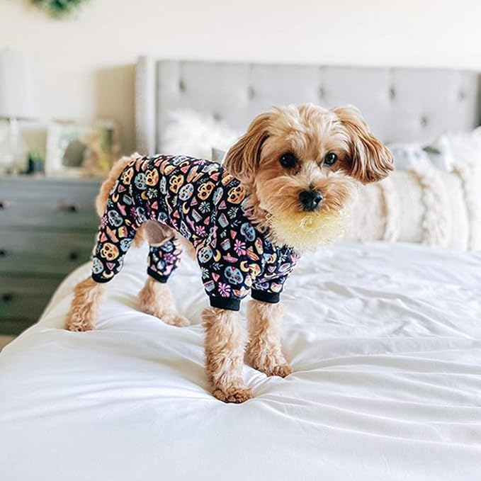 CuteBone Small Dogs Outfit Soft Puppy Onesies Pjs Dog Pajamas Pet Coat Cat Apparel Comfy Doggie Jumpsuit Bodysuit for All Seasons P73XS