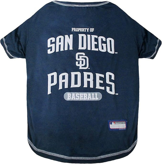 MLB SAN Diego Padres Dog T-Shirt, X-Small. - Licensed Shirt for Pets Team Colored with Team Logos. - Premium Stretchable Materials for The Comfort of Your Dog & cat.