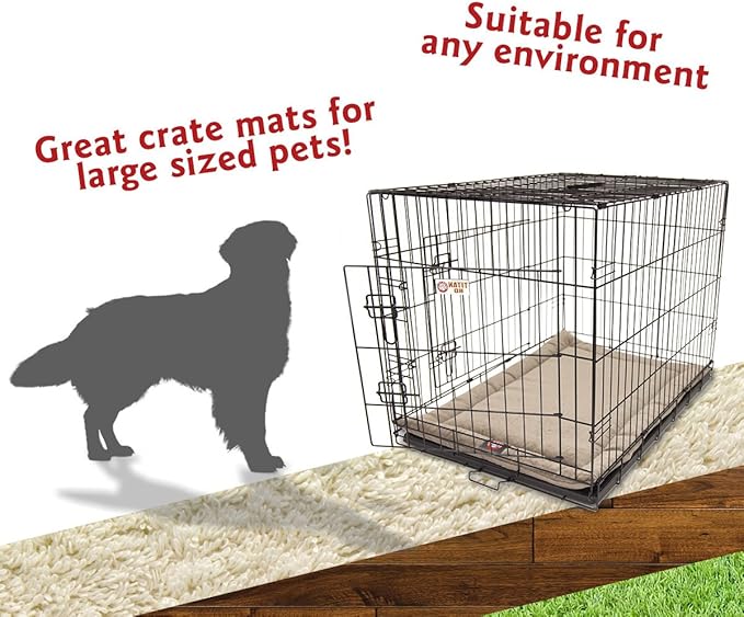 Majestic Pet Orthopedic Memory Foam Dog Crate Mat - Plush Pet Bed Pad for Crates & Kennels | USA Crafted | 42"x26" Villa Pearl