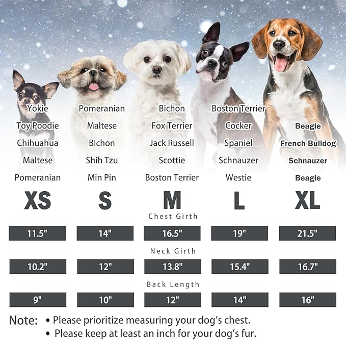SCENEREAL Winter Vest Coat With Harness Built-In, Warm Jacket for Small Medium Dogs, Cold Weather Coat With Zipper, Fleece Puffer Vest Windproof Snow Clothes for Puppy Pet