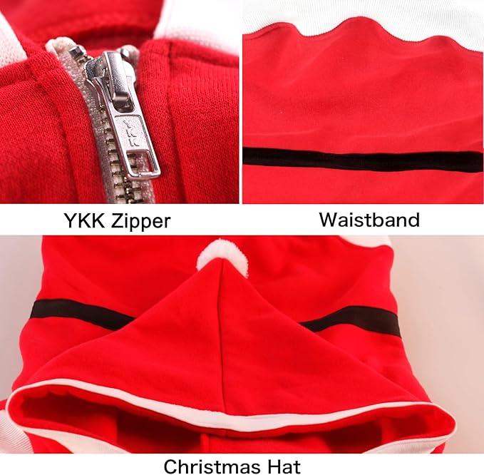 Santa Claus Father Christmas Costumes Clothes for Extra Large Dogs Hoodies Labrador Rottweiler Great Dane, Red, 6X-Large