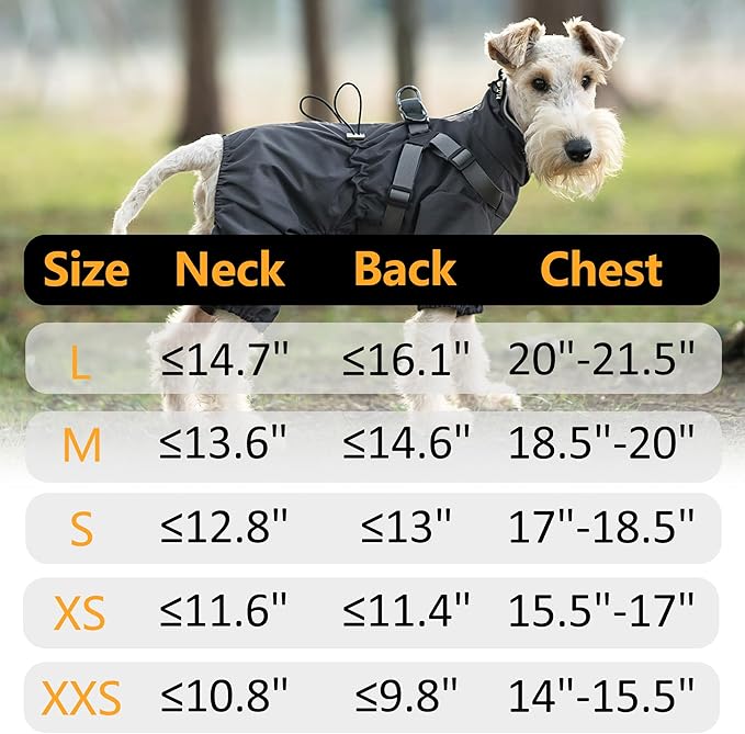 Mile High Life Waterproof Dog Raincoat, Full Coverage Small Dog Rain Coat with Harness, Adjustable 4 Legs Puppy Rain Jacket with Reflective Strip and Elastic Cuffs (Black, S Back Length 13")