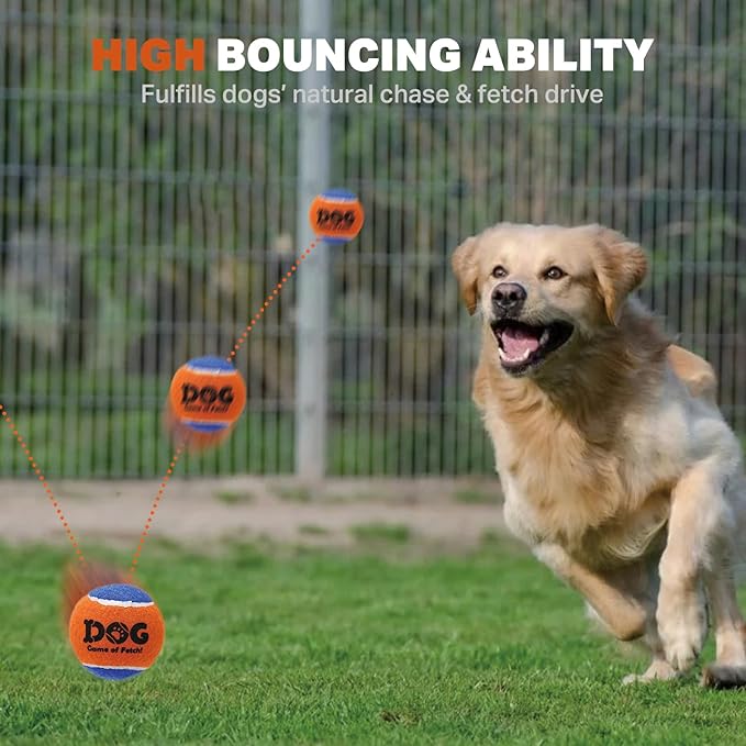 AMA SPORT Squeaky Tennis Balls for Dogs 2.0" Small Dog Tennis Balls for Throwing and Fetching Dog Toys for Training, Exercise, High Bouncing 4 Pack (Orange Pink)