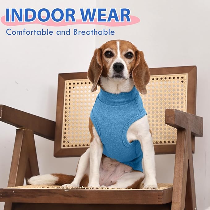 Dog Fleece Vest - Blue, S - Warm and Stretchable Sweatshirt | Sleeveless Lightweight Sweater, Pullover Design for Small Dogs, Chihuahua Clothes, Papillon, Pomeranian