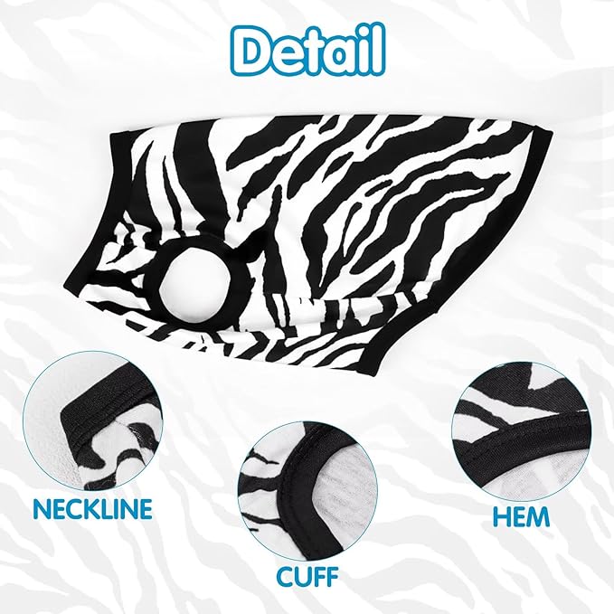 Adorable Zebra Print Dog Shirts – Lightweight, Cozy Outfit for Small to Medium Dogs, Soft & Snuggly Pet Wear for Everyday Comfort and Cuteness.Black 3XL