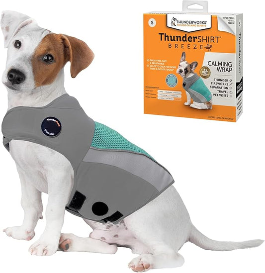 ThunderShirt Breeze for Dogs, Small, Aqua, Extra Breathable Mesh Fabric, Dog Anxiety Relief Vest for Every Day Stress & Calming During Thunder Storms and Fireworks