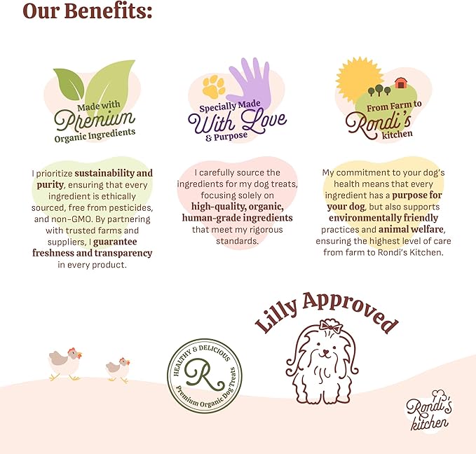 Rondi's Kitchen Lilly's Littles All-Natural & Organic Healthy Soft Dog Treats, Healthy Snacks for Small Dogs, Puppies, and Seniors, Tender Bite Cookies, Human Grade - Chicken & Banana