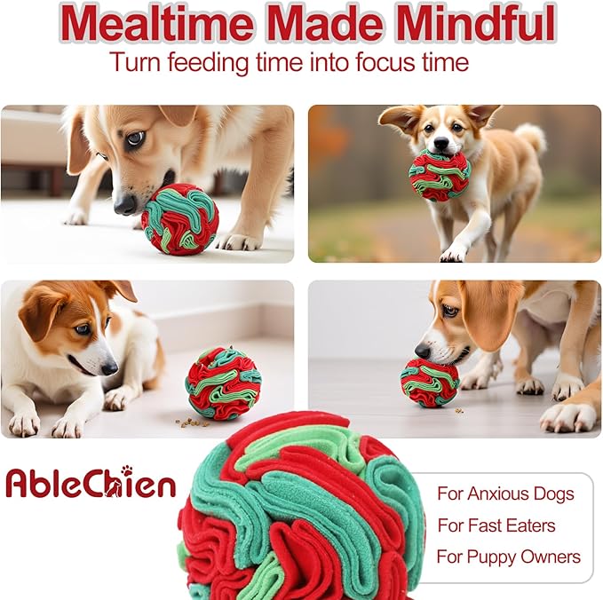 Snuffle Ball for Dogs - Interactive Dogs Toys to Keep Them Busy, Dog Puzzle Toy, Christmas Dog Toys Gifts for Small, Medium Dogs Daily Companionship, Training Reward Gift