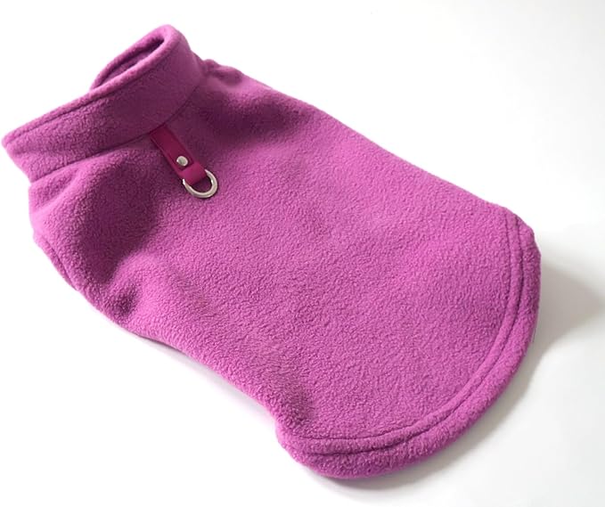 JACKO & CO - Fleece Vest Dog Sweater with Leash Ring - Soft, Warm & Lightweight Pullover Coat for Small & Medium Dogs, Puppies & Cats - Cozy Fall/Winter/Spring Pet Jacket (Purple, Medium 6-10lbs)