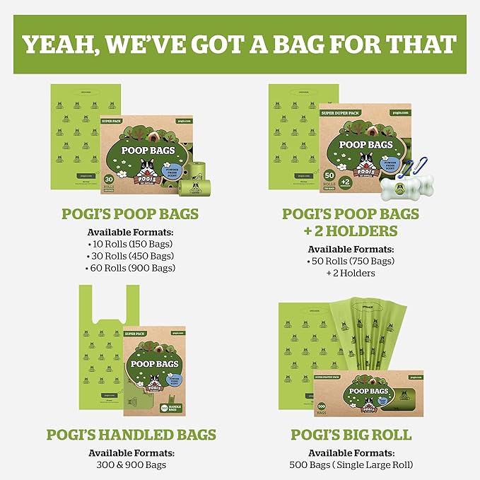 Pogi’s Dog Poop Bags – Leak-Proof & Extra Thick Pet Waste Bags (Fresh Scent, 30 Rolls, 450-Count)