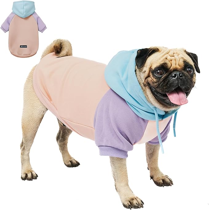Tuff Pupper Dog Hoodie | Premium Quality 100% Organic Cotton | Ultra Soft Interior for Superior Comfort | Elastic Cuffs & Drawstring for Warmth | Stretch Fit Suitable for All Breeds (Pastel, M)