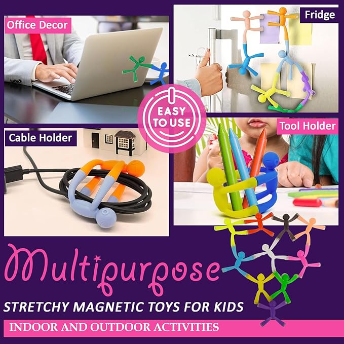 MAGMEN Strong X3 Magnets Enhanced Grip Fidget Toys 10-Pack | ADHD Autism Anxiety Relief | Sensory Desk Toys Kids & Adults | Travel Office Stress Relief | Ages 3+ Child Safety Certified. Opaque Colors