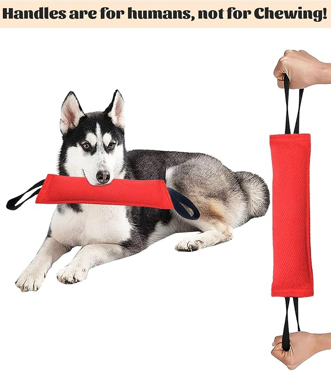 Clysrou Dog Tug Toy Dog Tough Jute Bite Pillow Lasting Training Equipment Puppy to Large Dogs Interactive Toy
