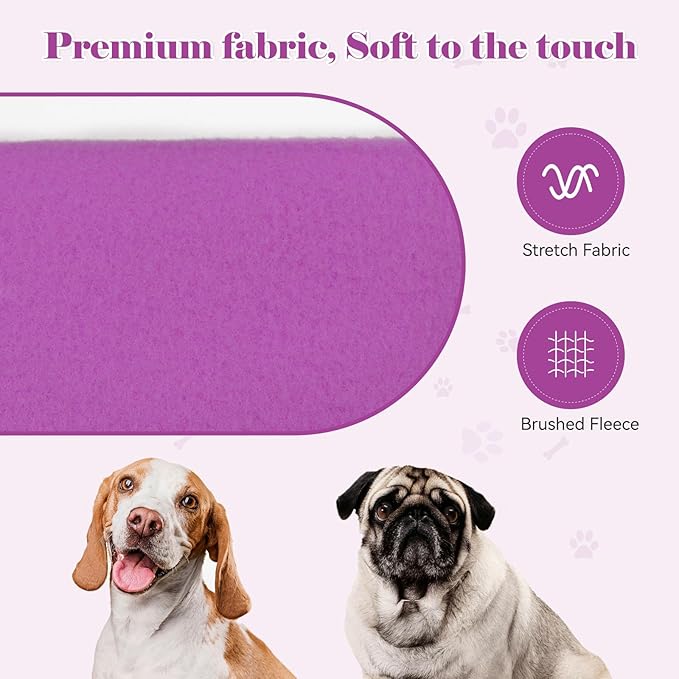 Dog Sweaters for Small Dogs Dog Hoodie Solid Soft Brushed Fleece Clothes Hoodie Sweatshirt with Pocket(Purple-S)