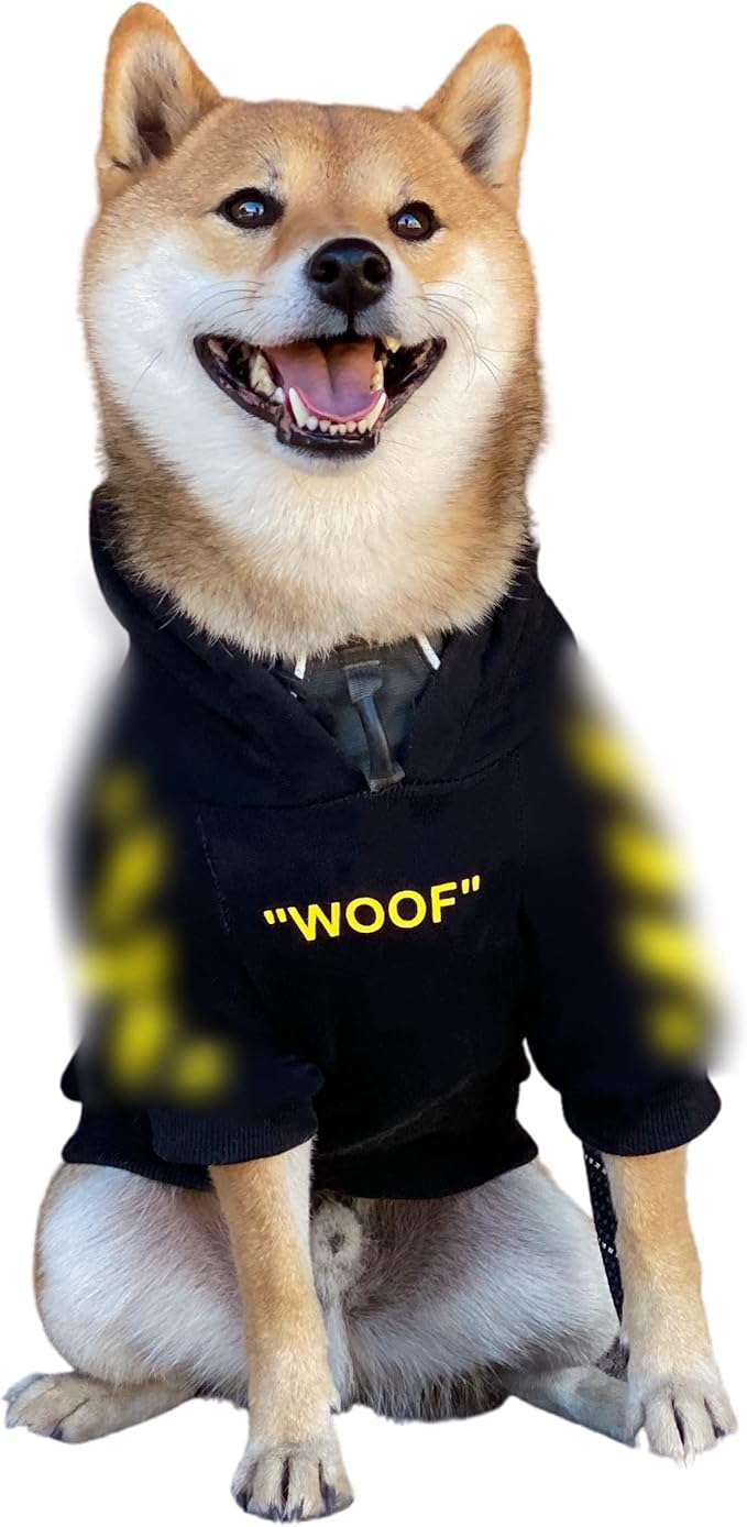 ChoChoCho Stylish Dog Hoodie Dog Clothes Streetwear Cotton Sweatshirt Fashion Outfit for Dogs Cats Puppy Small Medium Large (XL, Yellow)