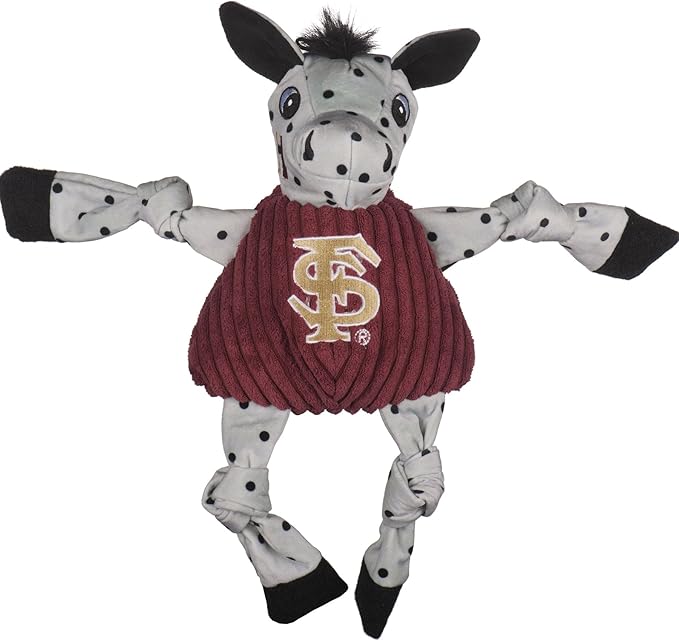 HuggleHounds Knottie Plush Dog Toy - Stuffed Animal Toy, Puppy Toys, Squeaky Dog Toy for Small, Medium & Large Dogs, Durable Plush to Keep Busy, Officially Licensed - Florida State Cimarron, Large