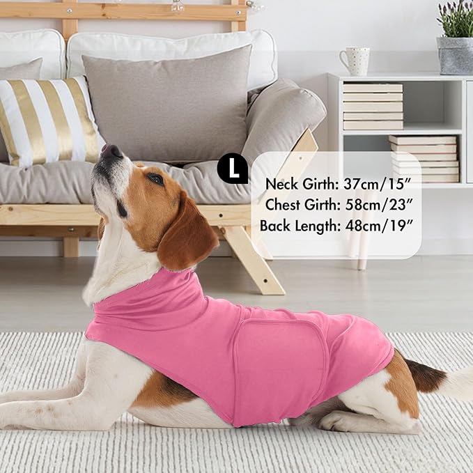 X-Large Dog Fireworks Anxiety Vest with Adjustable Chest,Hood Neck Wraps,Soft Lightweight Calming Shirt for Storms,Lightning,Separation,Home Alone(Rose)