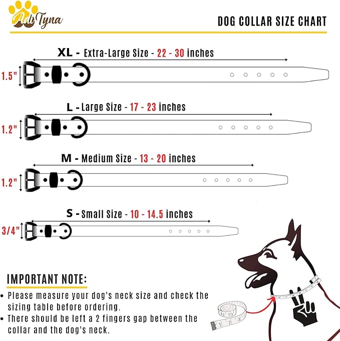 ADITYNA Heavy-Duty Leather Dog Collar for Small Dogs - Soft Padded for Comfort - Small Dog Collar for Walking, Training, and Hiking